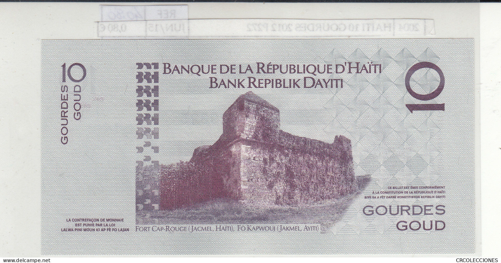 BILLETE HAITI 10 GOURDES 2012 P-272e  - Sonstige – Amerika