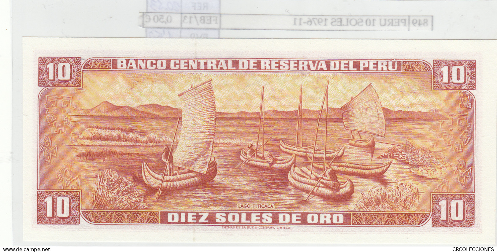 BILLETE PERU 10 SOLES 1976 P-112 - Other - America