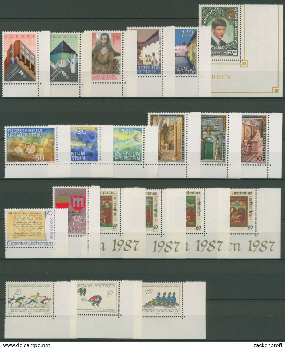 Liechtenstein 1987 Jahrgang Ecke Unten Rechts Komplett Postfrisch (SG14610) - Neufs