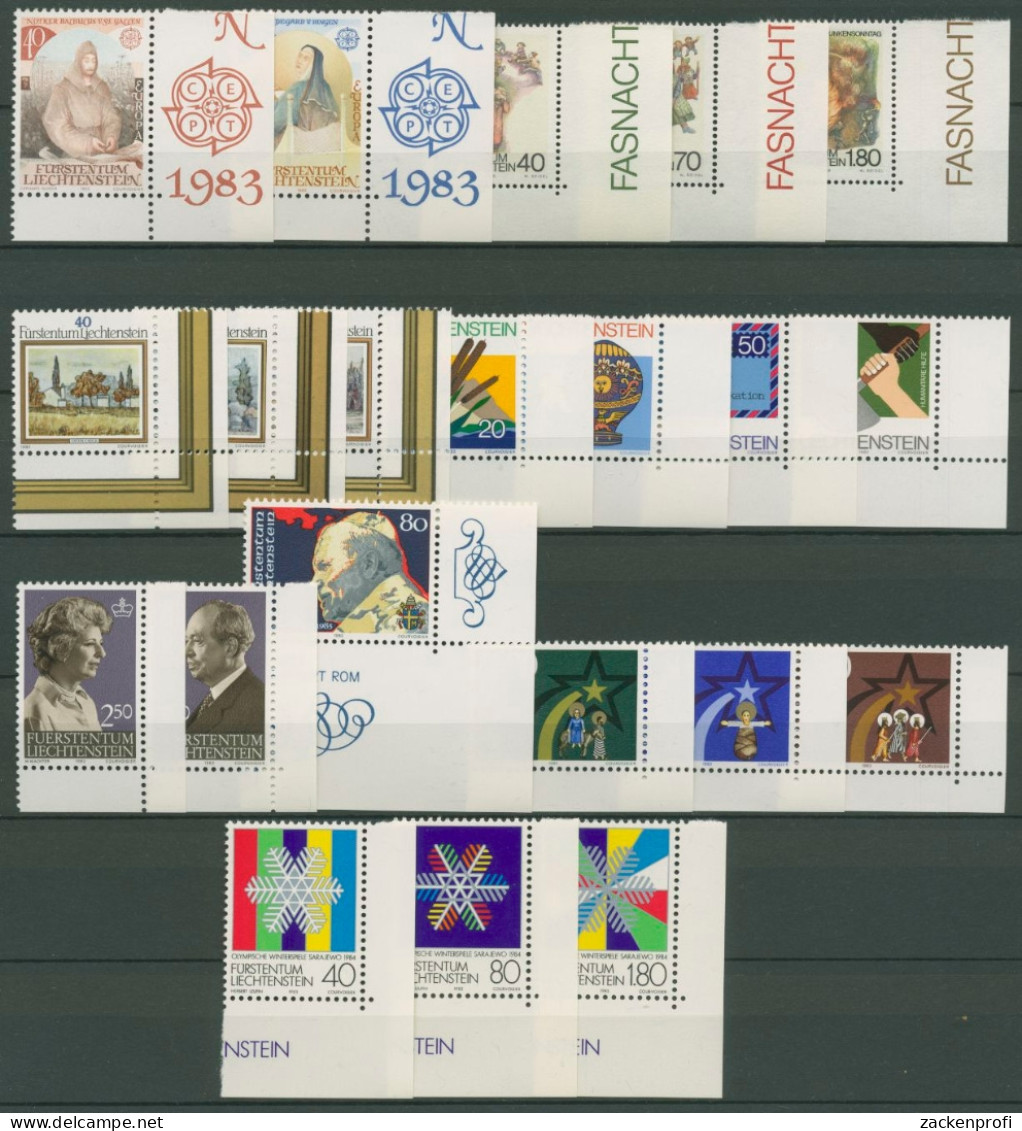 Liechtenstein 1983 Jahrgang Ecke Unten Rechts Komplett Postfrisch (SG14626) - Années Complètes