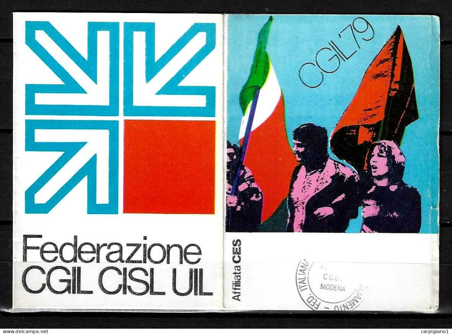 1979 Tessera Sindacato CGIL Confederazione Generale Italiana Del Lavoro - Cartes De Membre