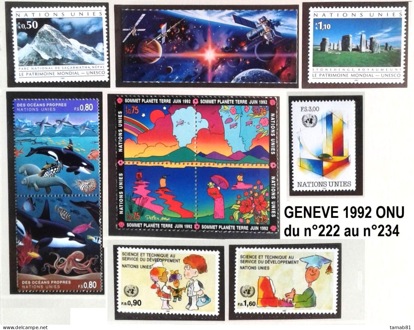 ONU Genève années complètes 1969-1979 1980 -1989 1990 1991 1992 1993 1994 1995 1996 1997 1998 1999 2000
