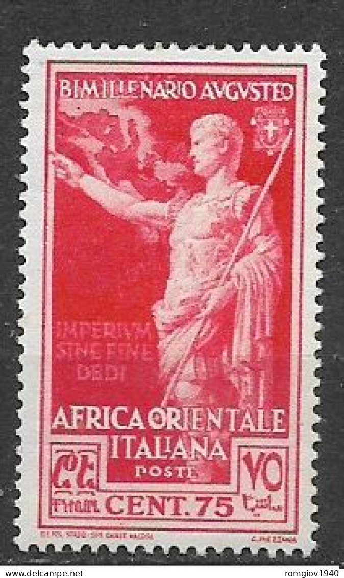 COLONIA ITALIANA  A.O.I. 1938  NASCITA DI AUGUSTO SASS. 25  MLH VF - Afrique Orientale Italienne