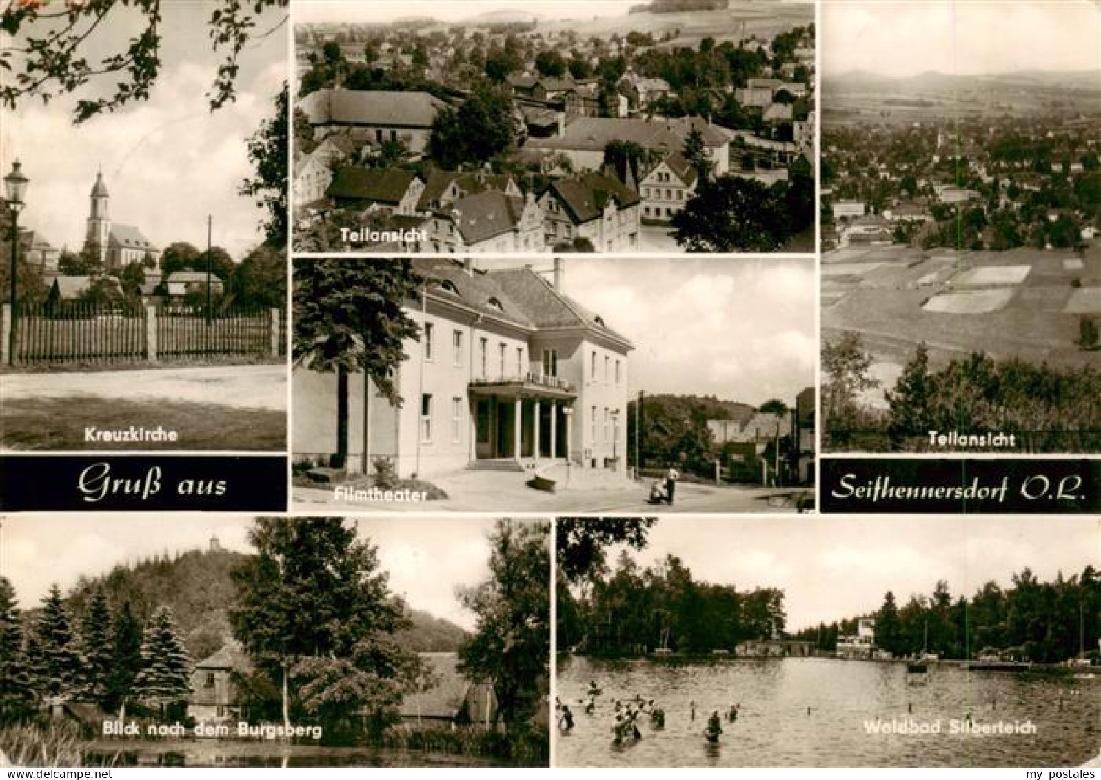 73900191 Seifhennersdorf Kreuzkirche Teilansicht Filmtheater Burgsbergblick Wald - Seifhennersdorf