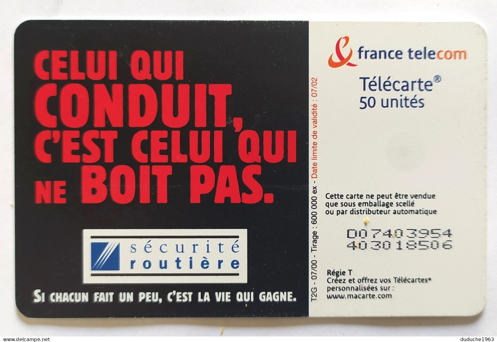 Télécarte France - Sécurité Routière - Sin Clasificación