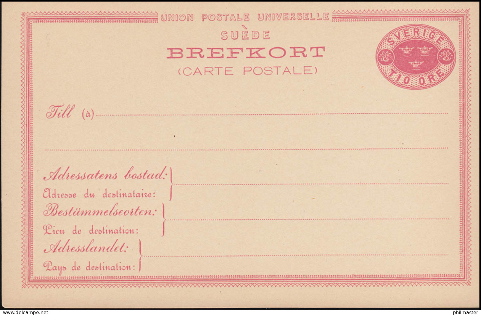 Schweden Postkarte P 13 Brefkort 10 Öre, ** Postfrisch - Postal Stationery