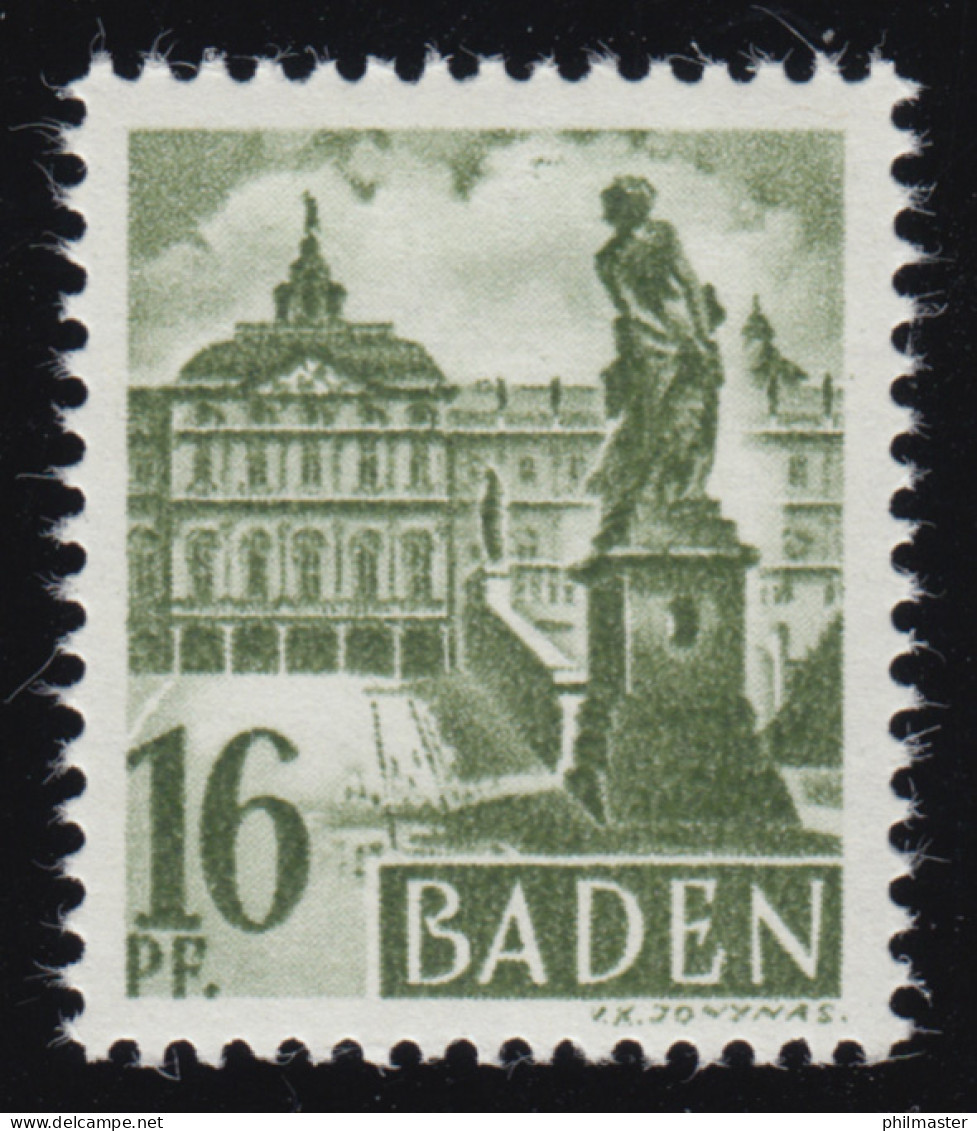 Baden 6yv V Freimarke 16 Pf. ** - Baden