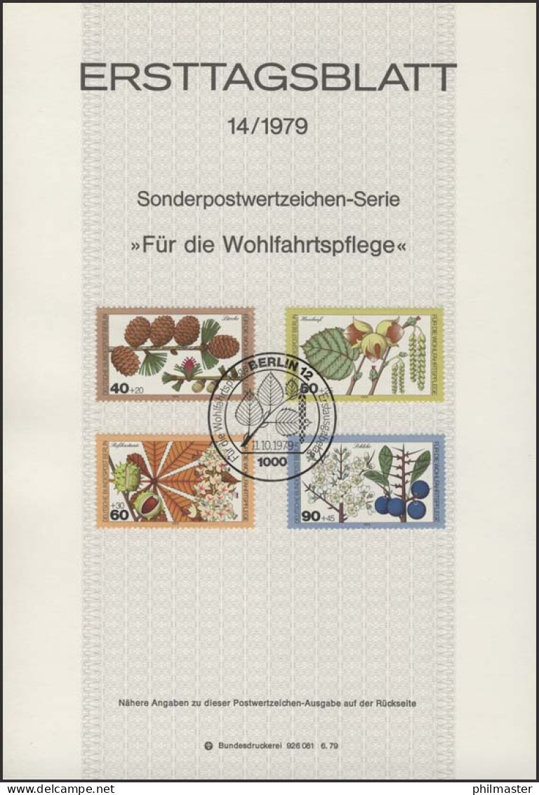 ETB 14/1979 Wofa, Blätter, Blüten, Früchte Des Waldes - 1st Day – FDC (sheets)