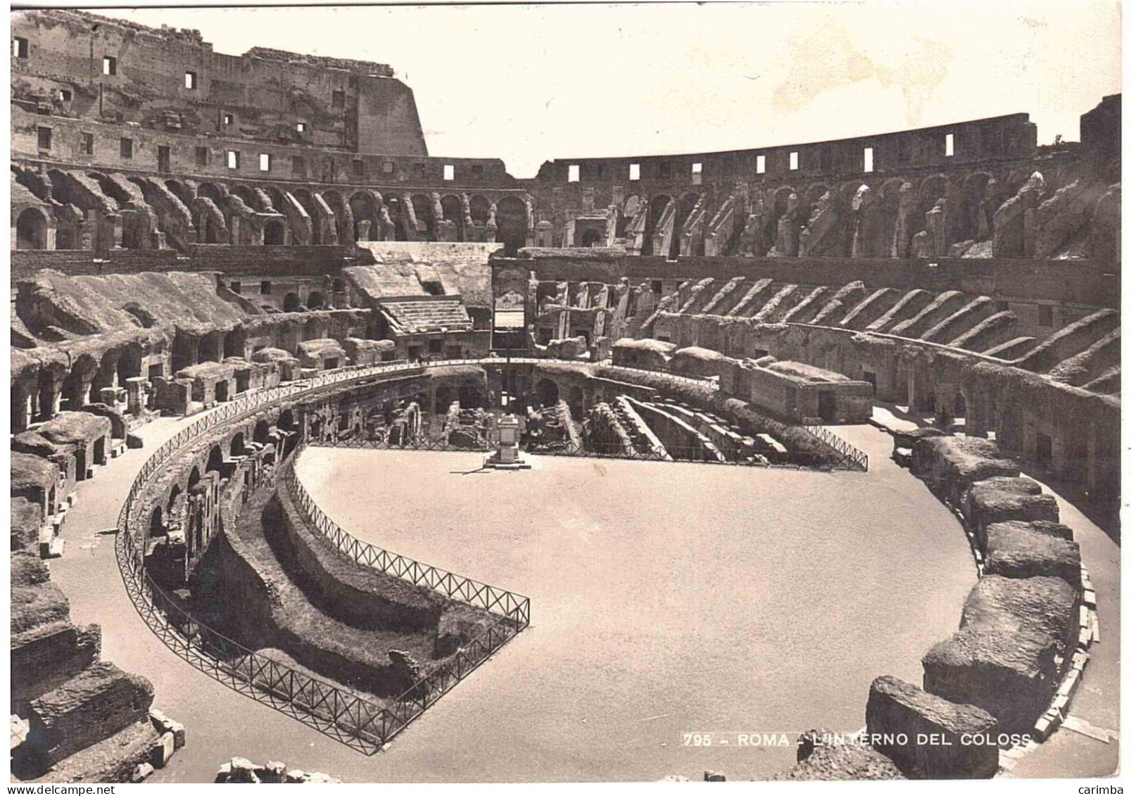 CARTOLINA ROMA COLOSSEO CON L.3 REPUBBLICA SIENA ANNULLO TARGHETTA RICOSTRUZIONE - Kolosseum