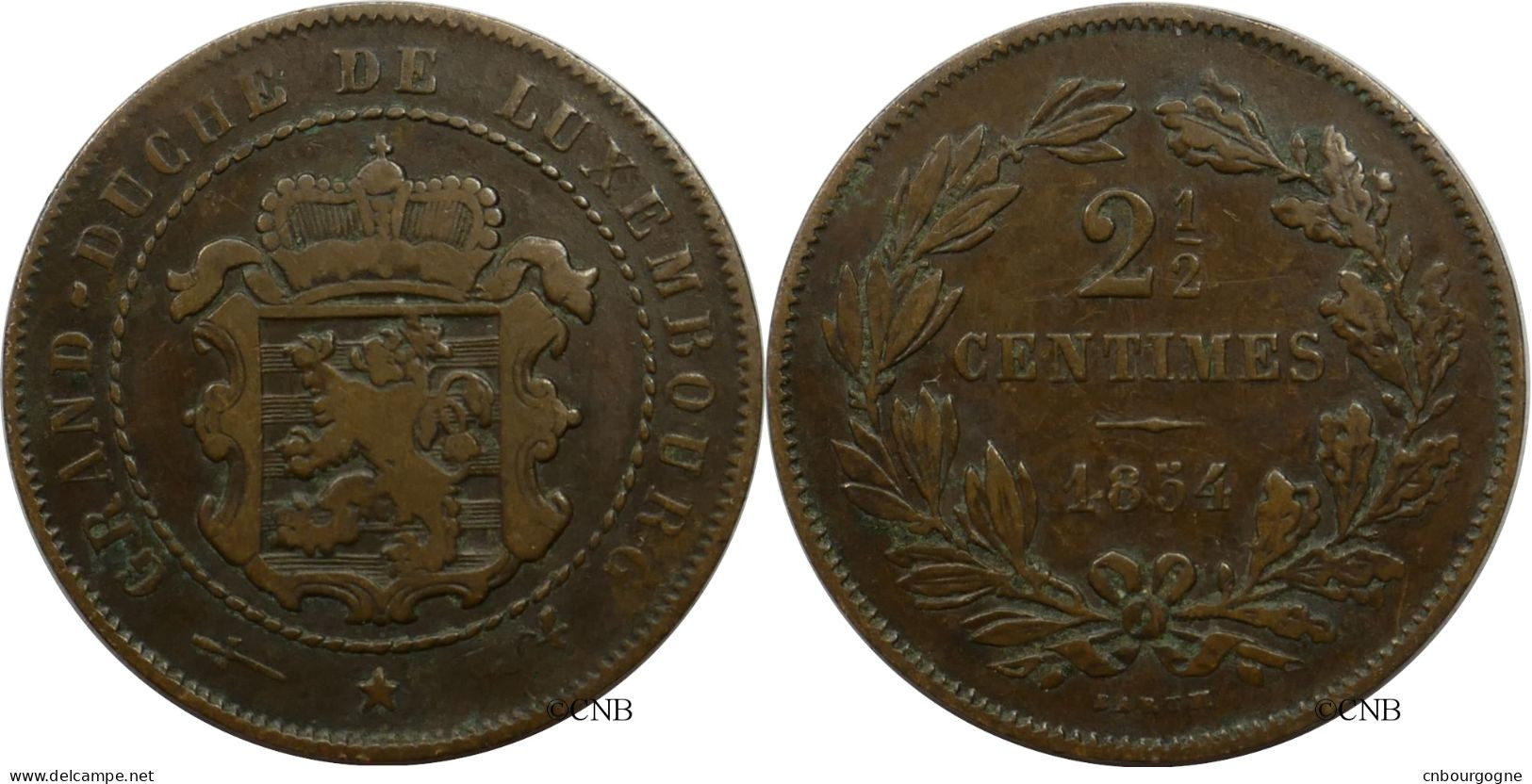 Luxembourg - Grand-Duché - Willem III - 2 1/2 Centimes 1854 - TB+/VF35 - Mon5820 - Luxembourg