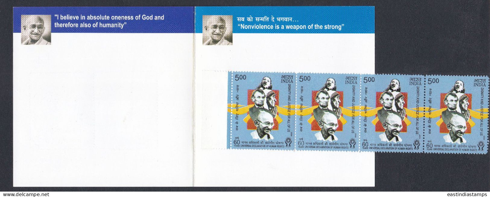 Inde India 2009 Mint Stamp Booklet Stamp Festival, Mahatma Gandhi, Indian Independence Leader - Other & Unclassified