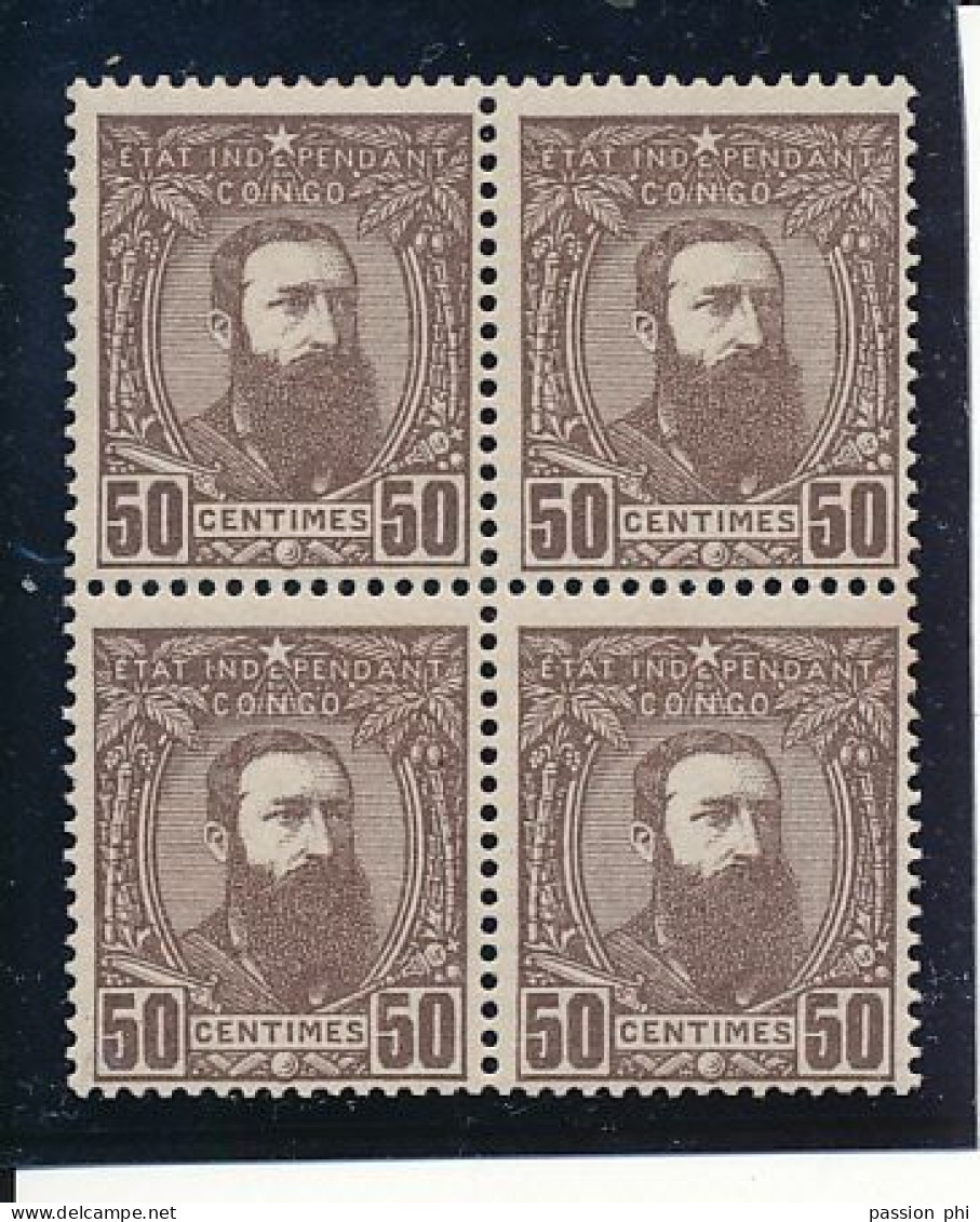 BELGIAN CONGO 1887 ISSUE COB 9a DARK SHADE MNH VARIETY DRY IMPRINT "RIVET"  SCARCE - 1884-1894