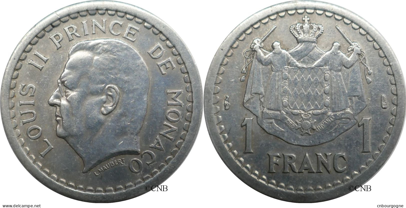 Monaco - Principauté - Louis II - 1 Franc ND (1943) - TTB/XF45 - Mon6523 - 1922-1949 Luigi II