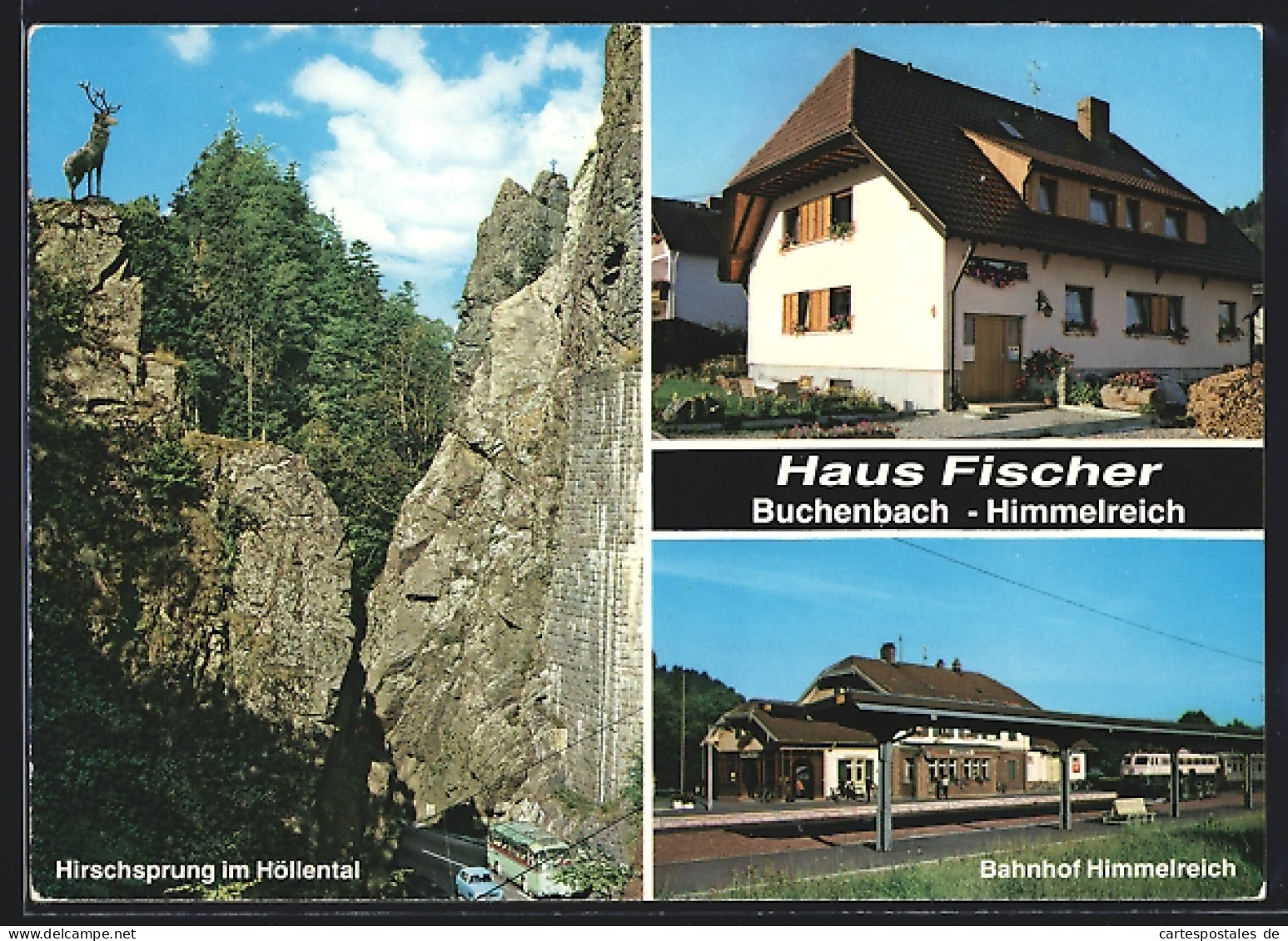 AK Buchenbach-Himmelreich /Schwarzwald, Hotel Haus Fischer, Bahnhof, Hirschsprung Im Höllental  - Höllental