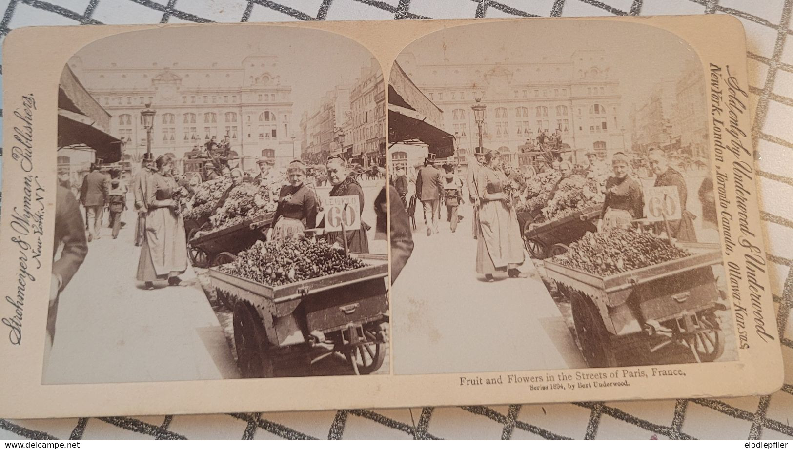 Les Fruits Et Les Fleurs à Paris, France. Underwood Stéréo - Visionneuses Stéréoscopiques