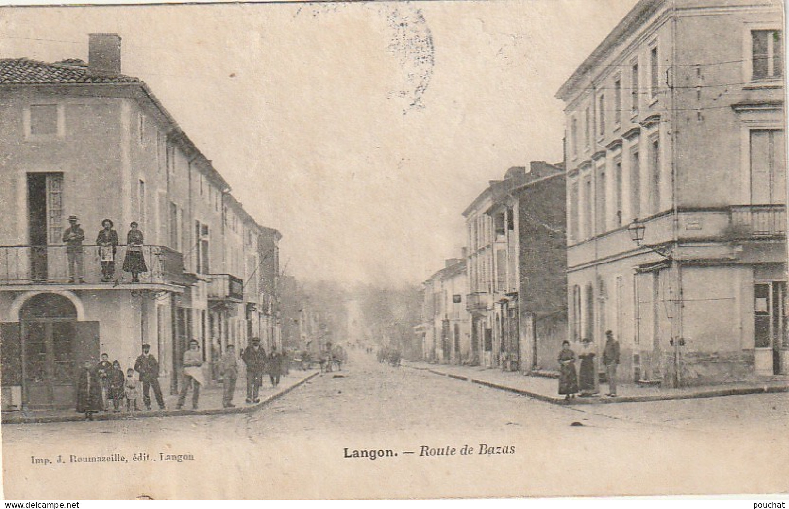 CE 26 -(33) LANGON - ROUTE DE BAZAS - ANIMATION - EDIT. ROUMAZEILLE , LANGON -    2 SCANS - Langon