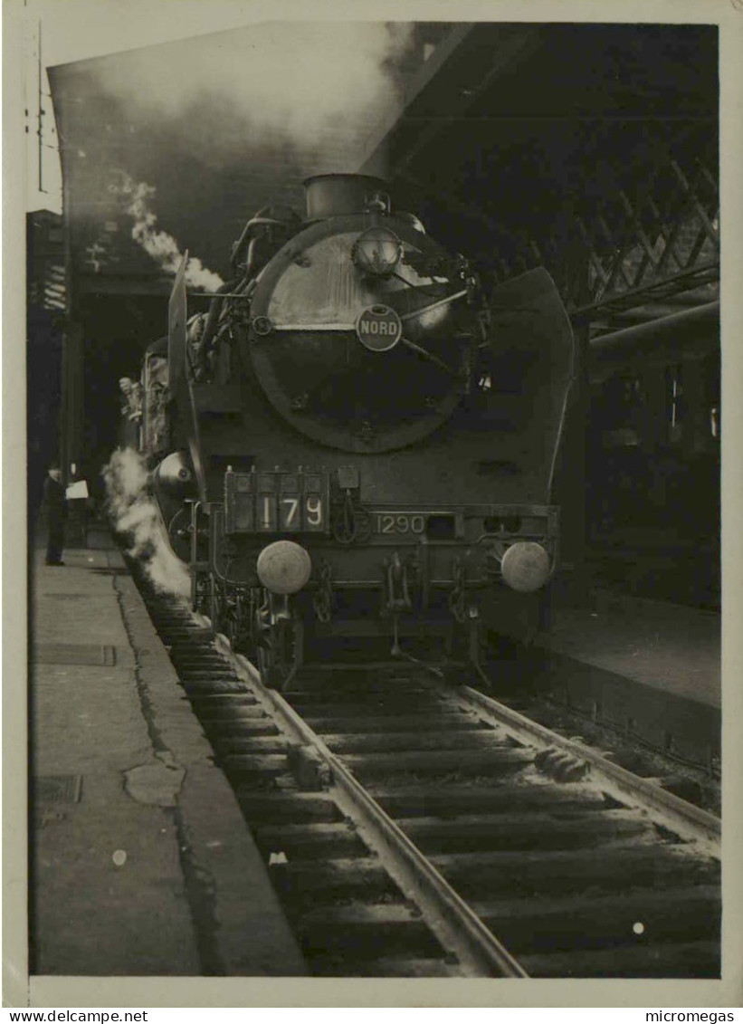 Nord-Exoress 179 - Locomotive 3-1290 - Nombreux Essais - Photo Marcel Thibault 12 X 9 Cm. - Trenes