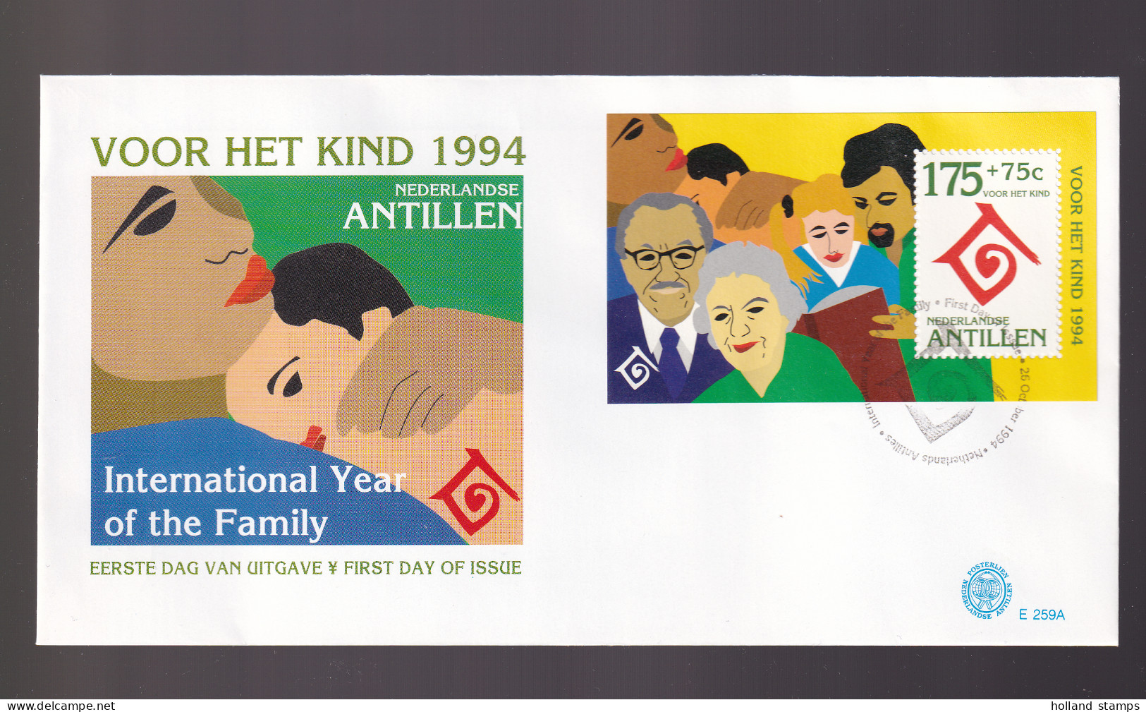 NEDERLANDSE ANTILLEN * FDC  E 259A * KINDERSERIE * ONBESCHREVEN * OPEN KLEP - Niederländische Antillen, Curaçao, Aruba