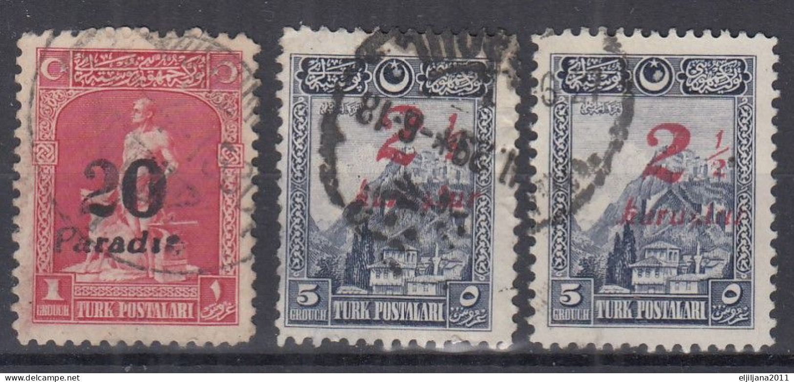 Turkey / Türkei 1929 ⁕ Overprint  Mi.882 & Mi,883 ⁕ 3v Used - Usati