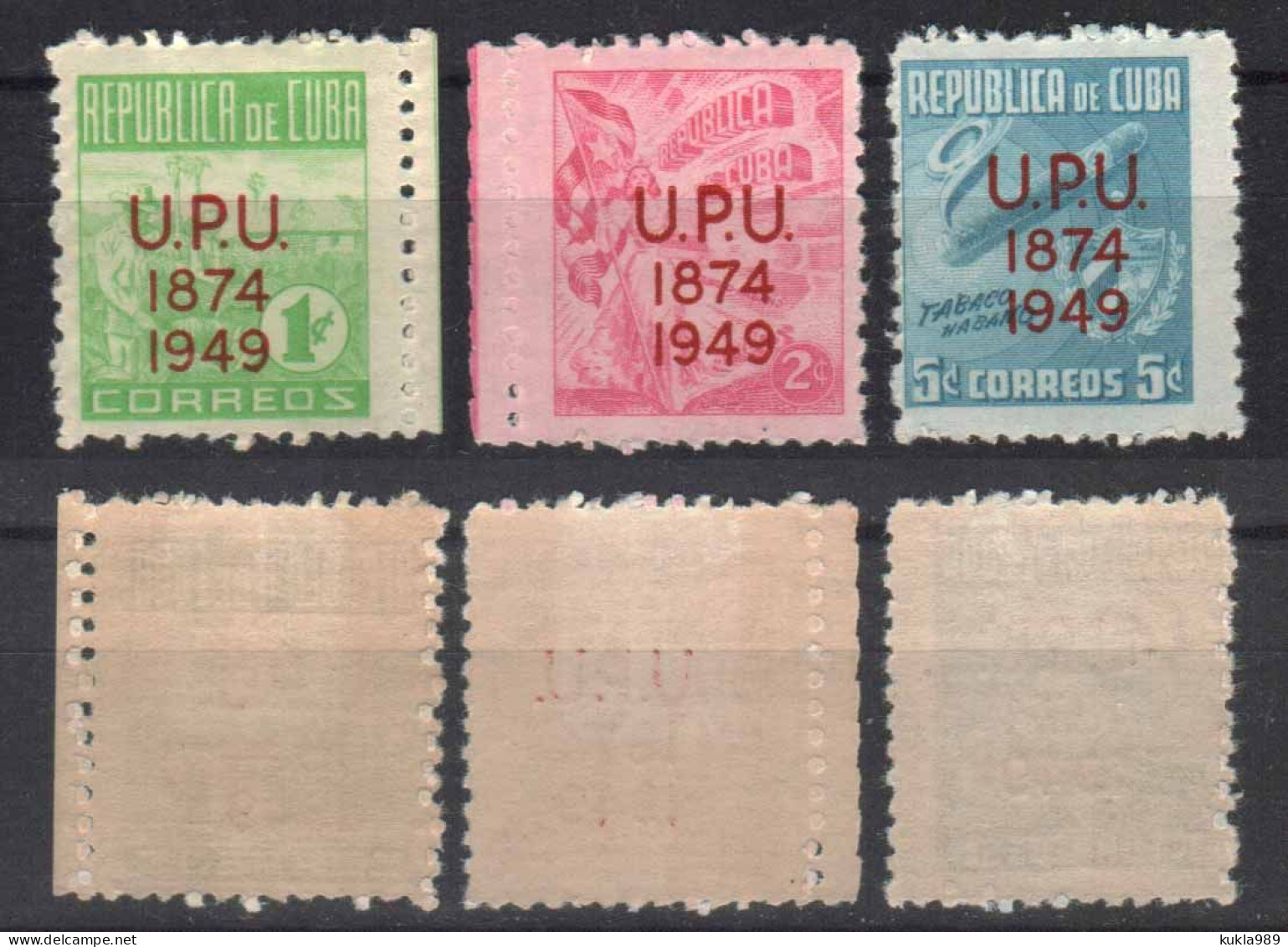 CUBA STAMPS - 1949 UPU ANNIVERSARY SET COMPLETE MLH - Ungebraucht