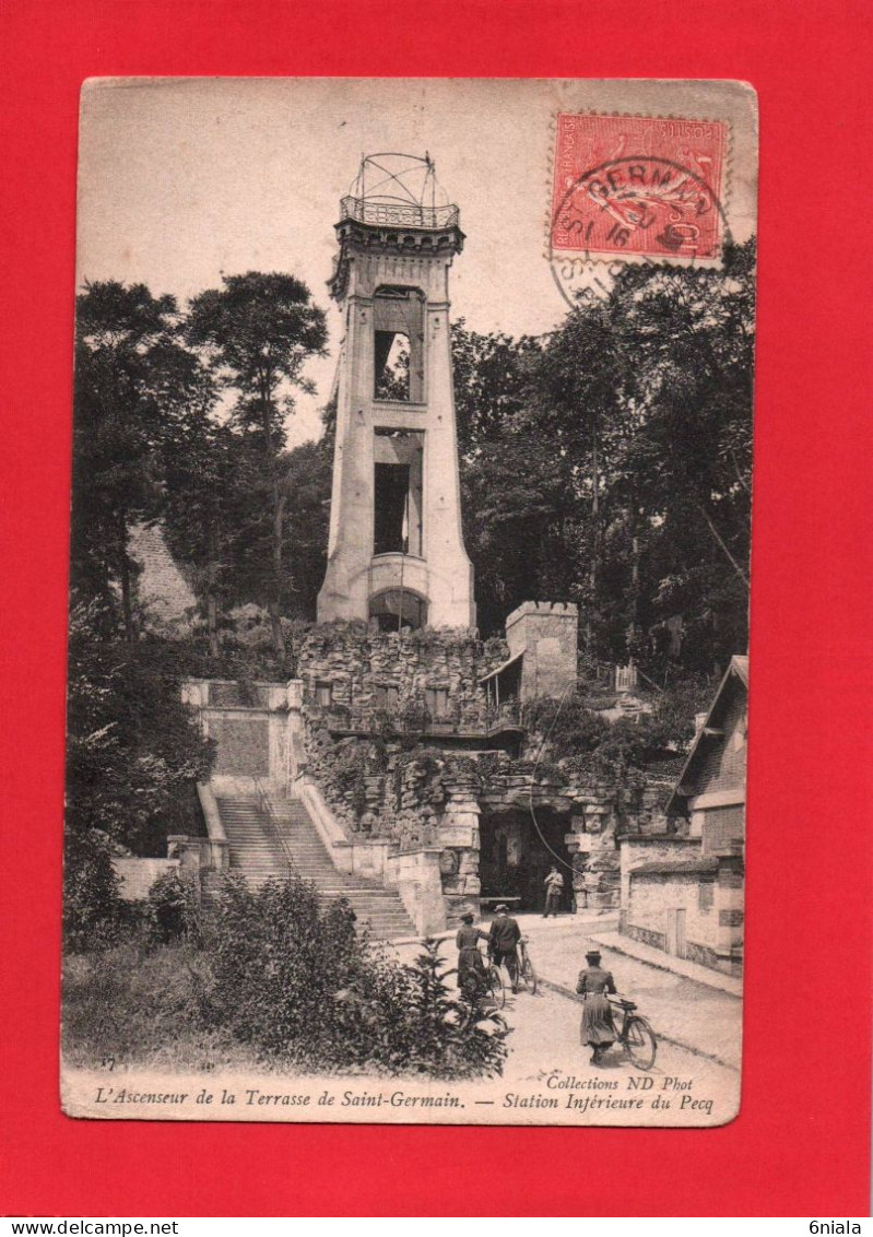 F 21544 SAINT GERMAIN En LAYE L'Ascenseur De La Terrasse Saint Germain Station Inférieure Du Pecq  ( 2 Scans) ( 78) - St. Germain En Laye