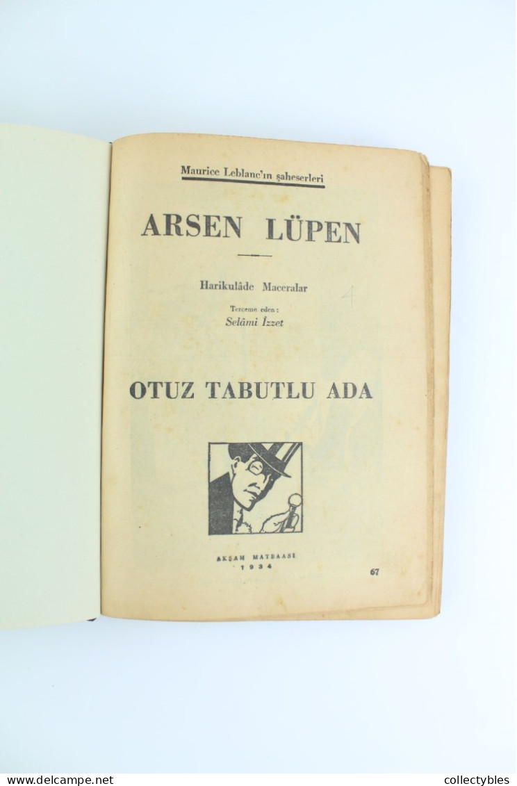 ARSENE LUPIN Turkish Book Series 1930s COMPLETE SET 1-6 Maurice Leblanc FREE SHIPPING Extremely Rare