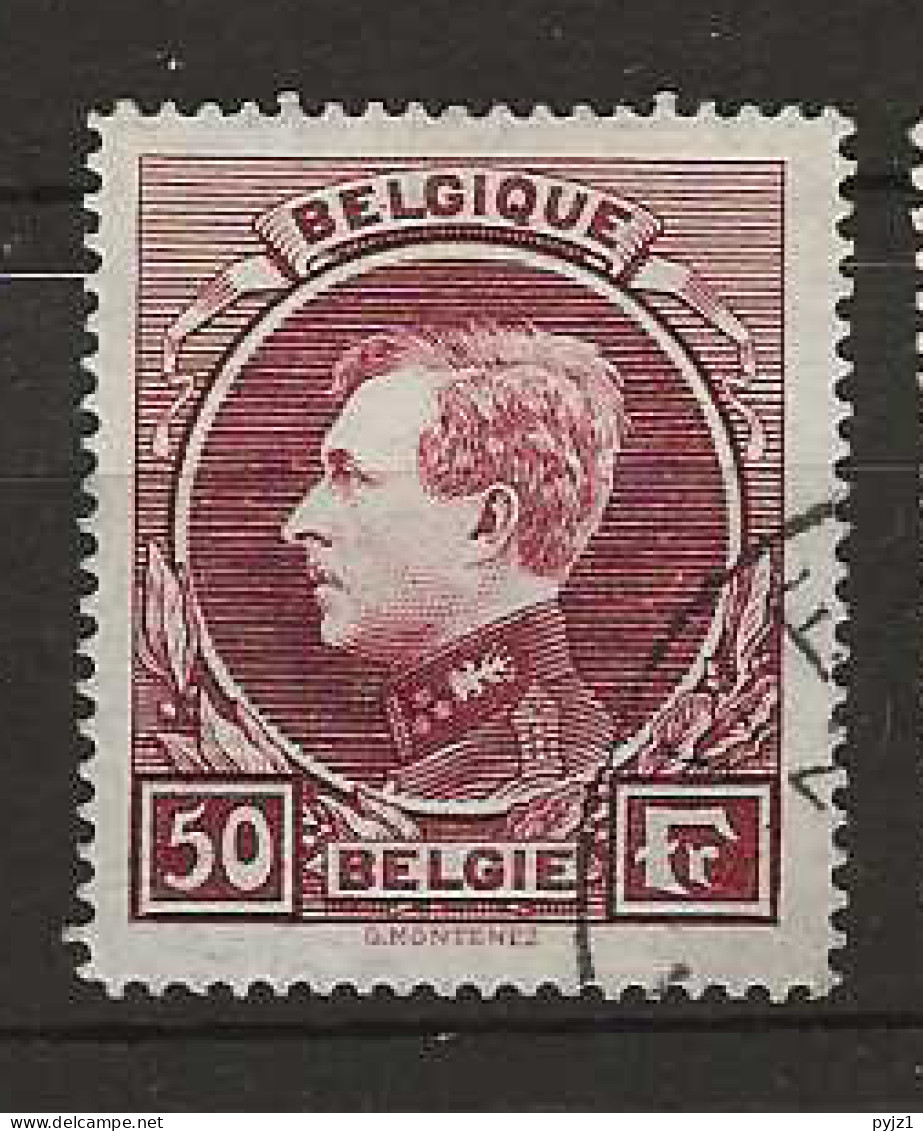 1929 USED Belgium Mi 264-II Perf  14:14 1/2 - 1929-1941 Groot Montenez