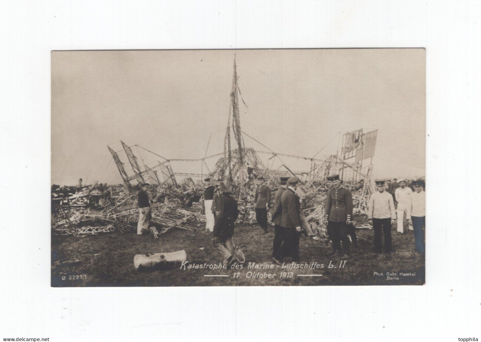 1913 Dt. Reich Photokarte Zeppelin Marineluftschiff LZ II LZ 18 Wrack An Der Absturzstelle Johannistal - Accidents