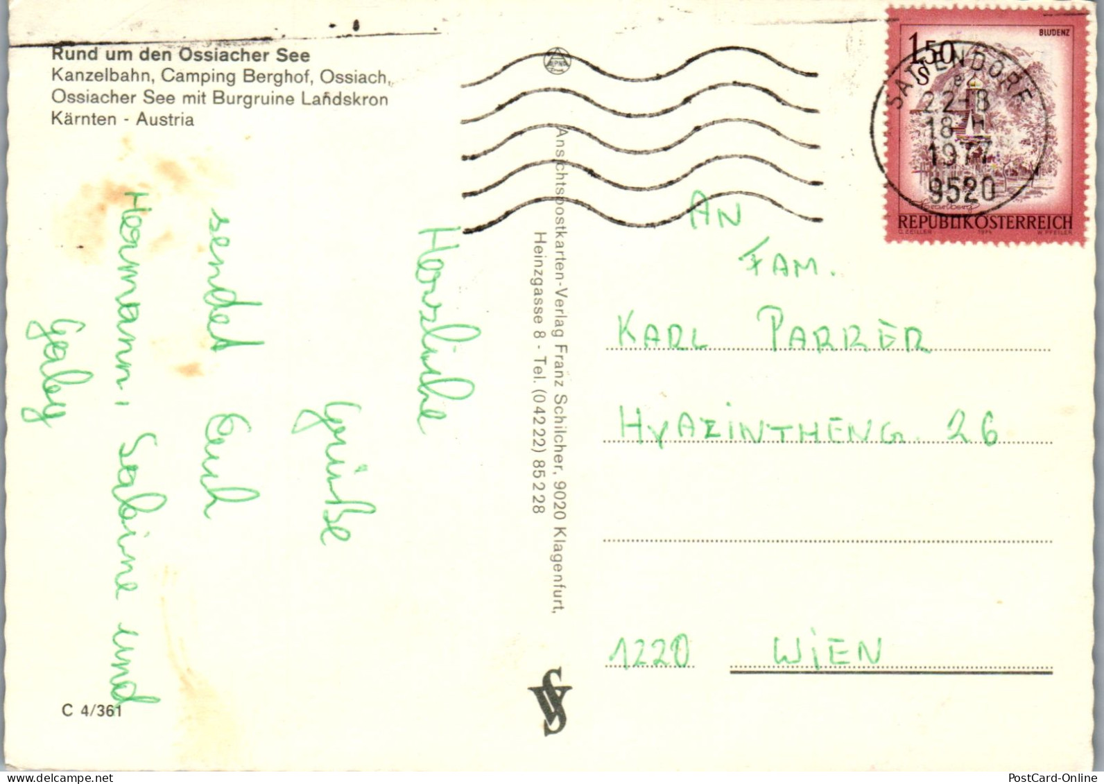 49488 - Kärnten - Ossiachersee , Mehrbildkarte - Gelaufen 1977 - Ossiachersee-Orte