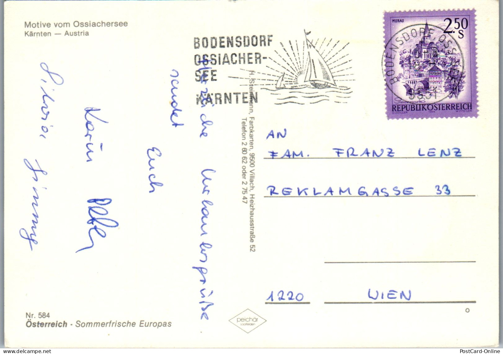 49481 - Kärnten - Ossiachersee , Mehrbildkarte - Gelaufen  - Ossiachersee-Orte
