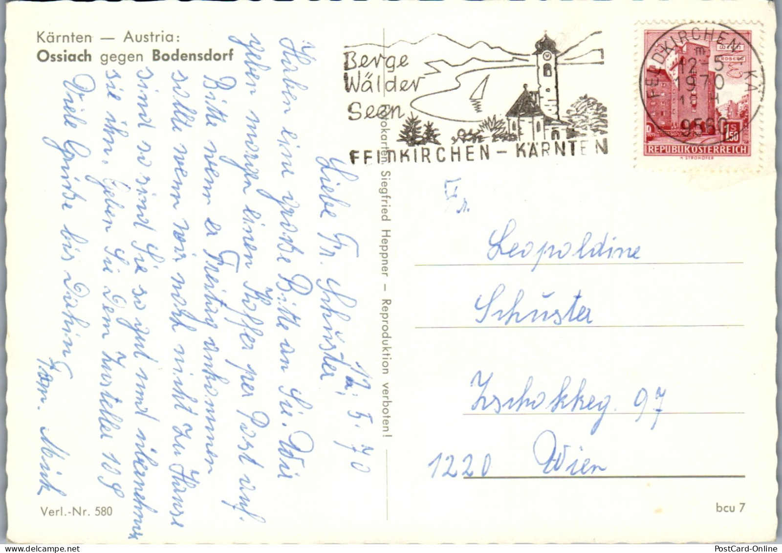 49477 - Kärnten - Ossiachersee , Ossiach Gegen Bodensdorf - Gelaufen 1970 - Ossiachersee-Orte