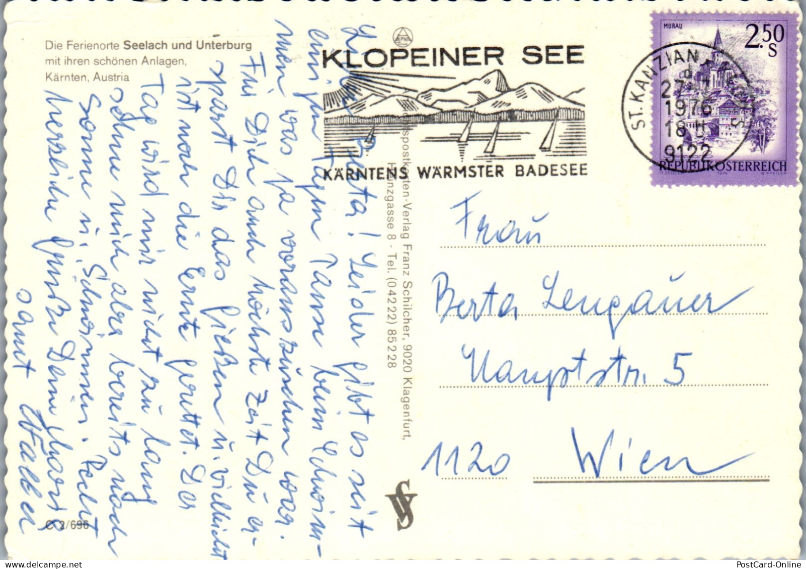 49455 - Kärnten - Klopeinersee , Seelach , Unterburg , Mehrbildkarte - gelaufen 1976