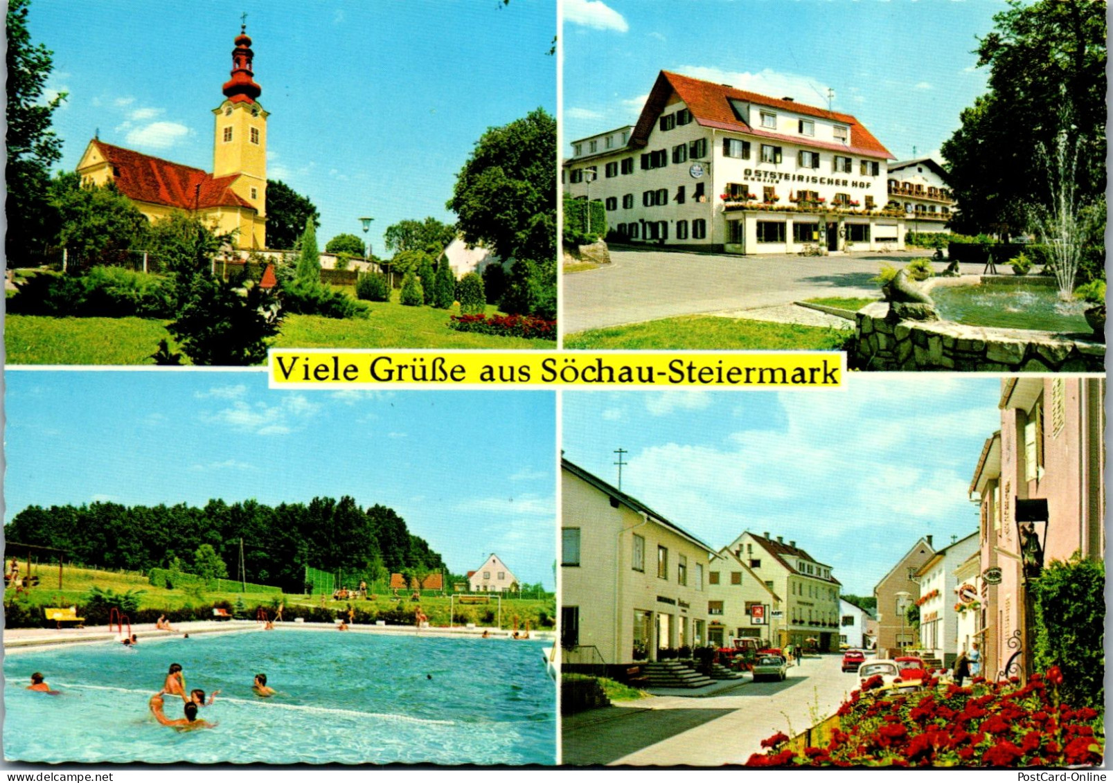 50103 - Steiermark - Söchau , Schwimmbad , Freibad , Oststeirischer Hof , Mehrbildkarte - Gelaufen 1971 - Fürstenfeld