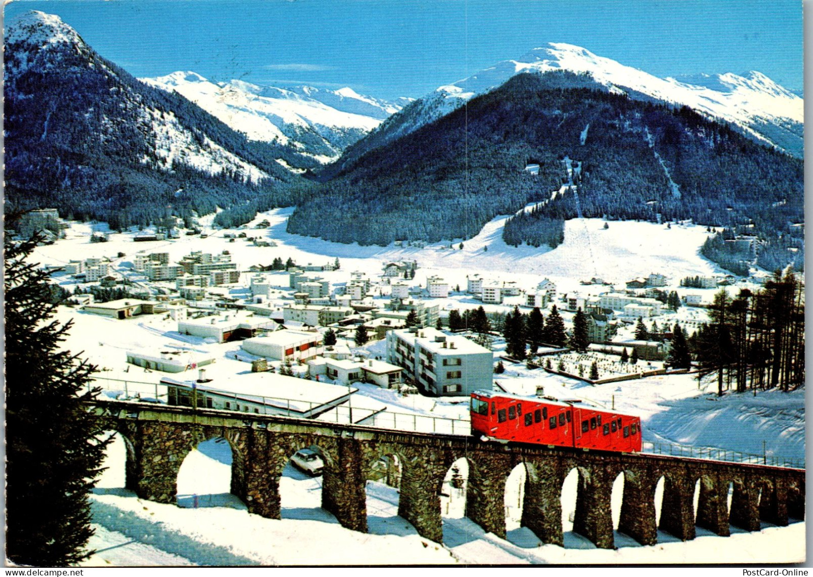 50528 - Schweiz - Davos Dorf , Gegen Das Pischahorn , Parsenn Bahn - Gelaufen  - Davos