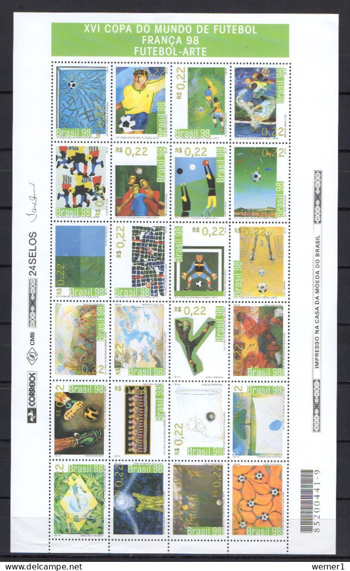 Brazil 1998 Football Soccer World Cup Sheetlet MNH - 1998 – France