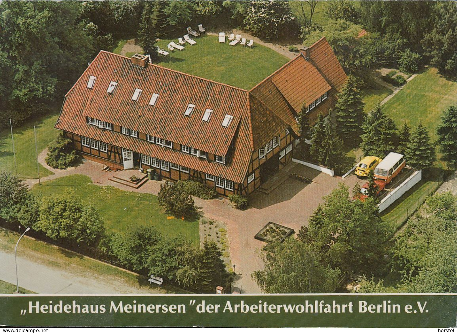 D-38536 Meinersen - Erholungsheim Der Arbeiterwohlfahrt - Heidehaus "Meinersen" - Luftbild - Cars - VW Käfer - VW Bus - Gifhorn