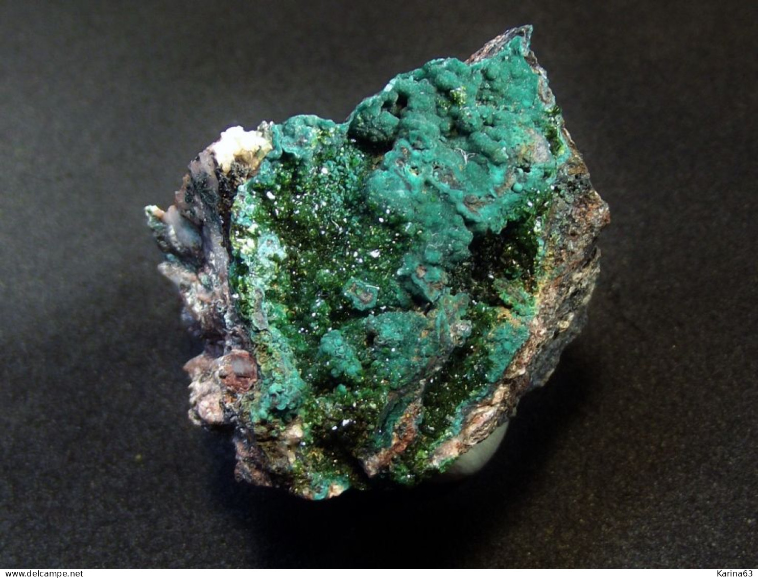 Pseudomalachite With Libethenite  ( 3 X 2 X 2 Cm ) Miguel Vacas Mine - Vila Viçosa Evora Distr. - Portugal - Mineralen