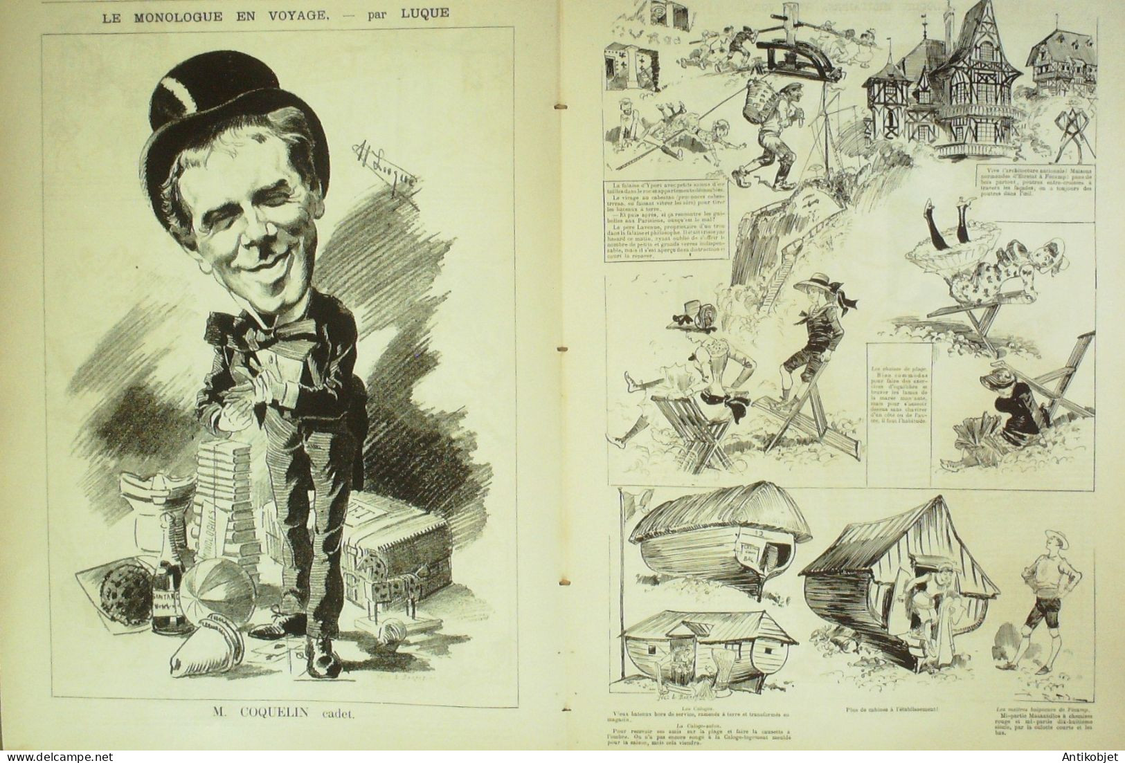 La Caricature 1884 N°245 Etretat Yport Fécamp (76) Robida Coquelin Par Luque - Revues Anciennes - Avant 1900