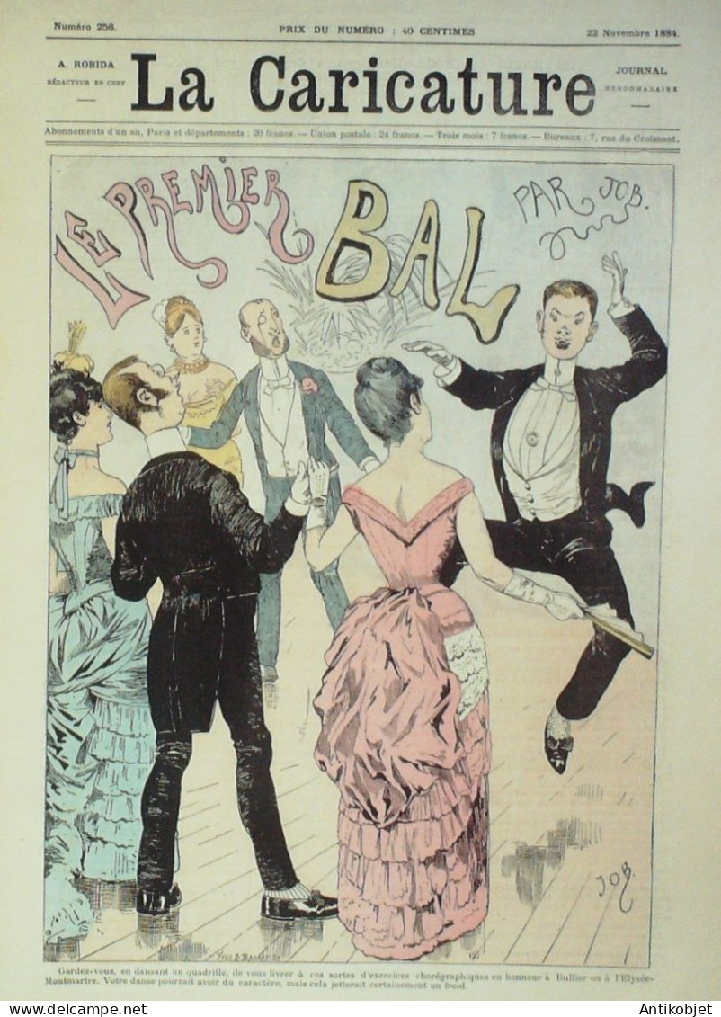 La Caricature 1884 N°256 Premeir Bal Job Brisson Par Luque Trock - Revues Anciennes - Avant 1900