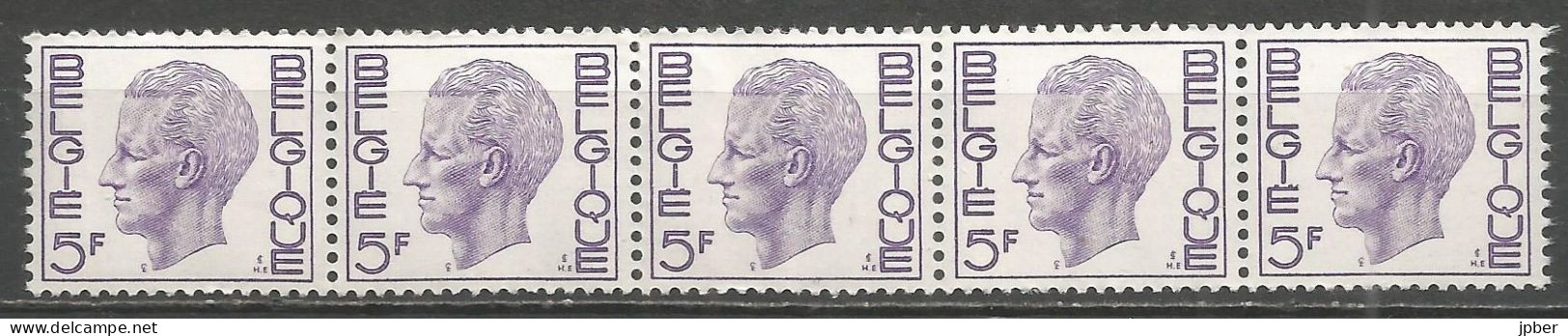 Belgique - Baudouin "Elström" Bande 5 Timbres Avec N° 505 Au Verso - N° R50 - Rollen