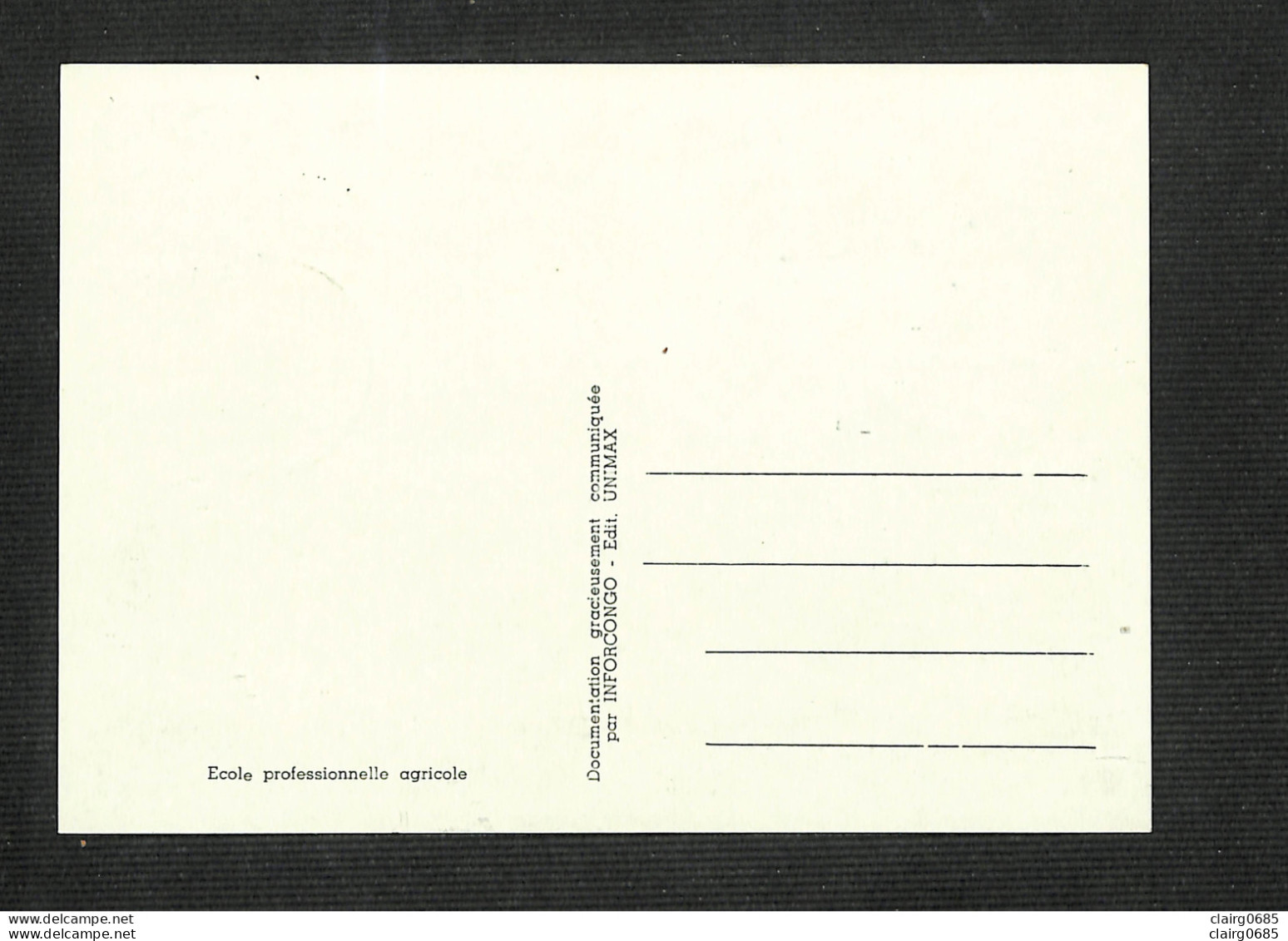 BELGIQUE - BELGIE - Carte MAXIMUM 1960 - INDÉPENDANCE DU CONGO - Ecole Professionnelle Agricole - 1951-1960