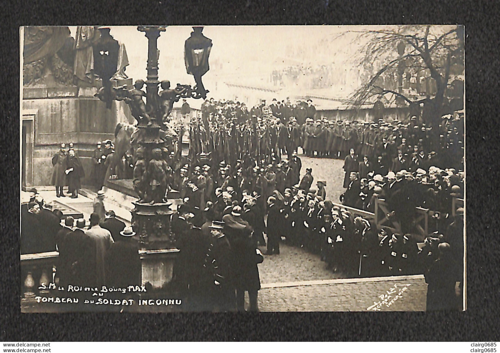 BELGIQUE - BRUXELLES - Carte Photo - SM Le Roi Et Le Bourg MAX Au Tombeau Du Soldat Inconnu - 1922 - Feesten En Evenementen