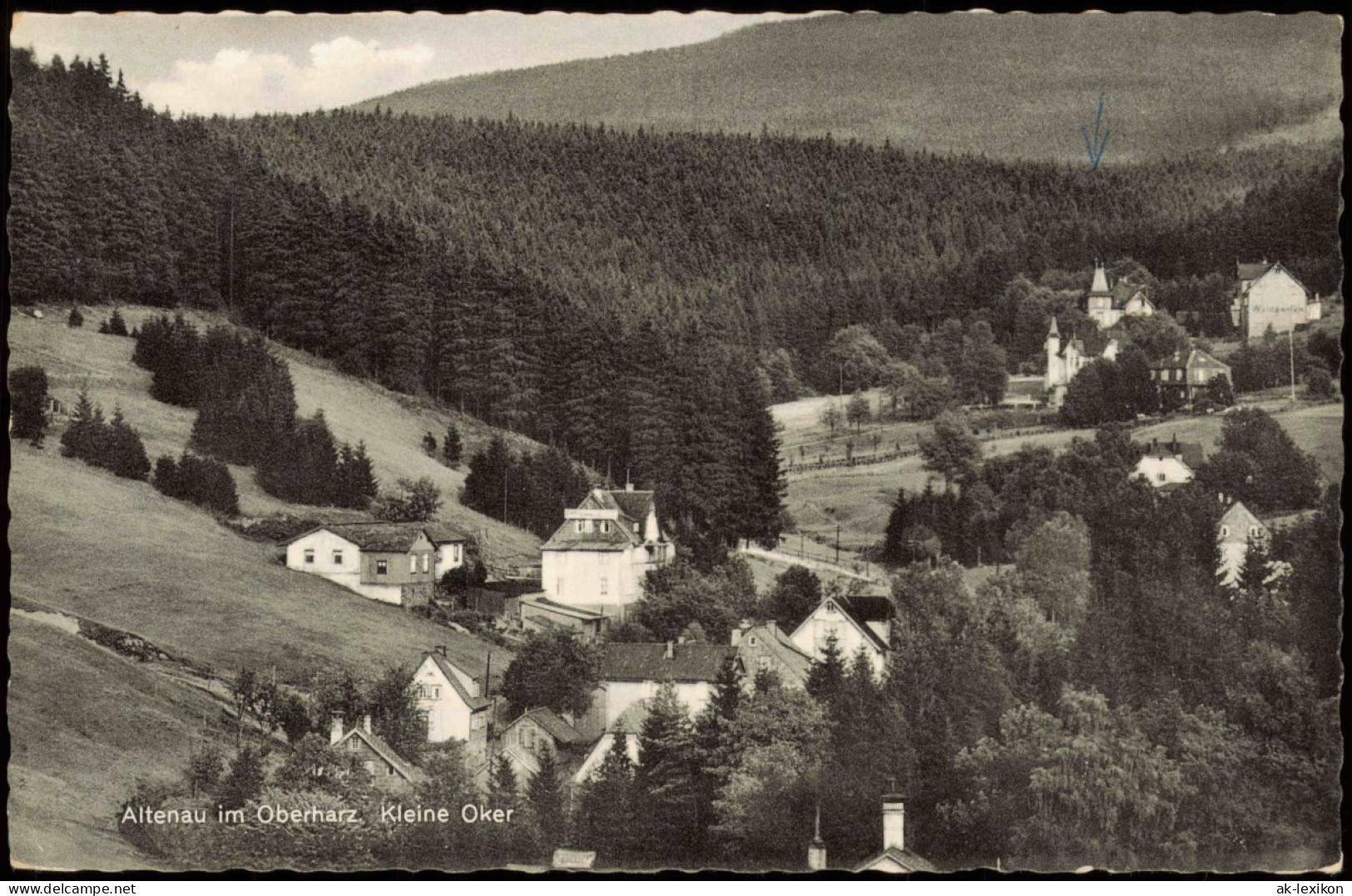 Altenau-Clausthal-Zellerfeld Panorama-Ansicht Altenau Oberharz Kleine Oker 1960 - Altenau