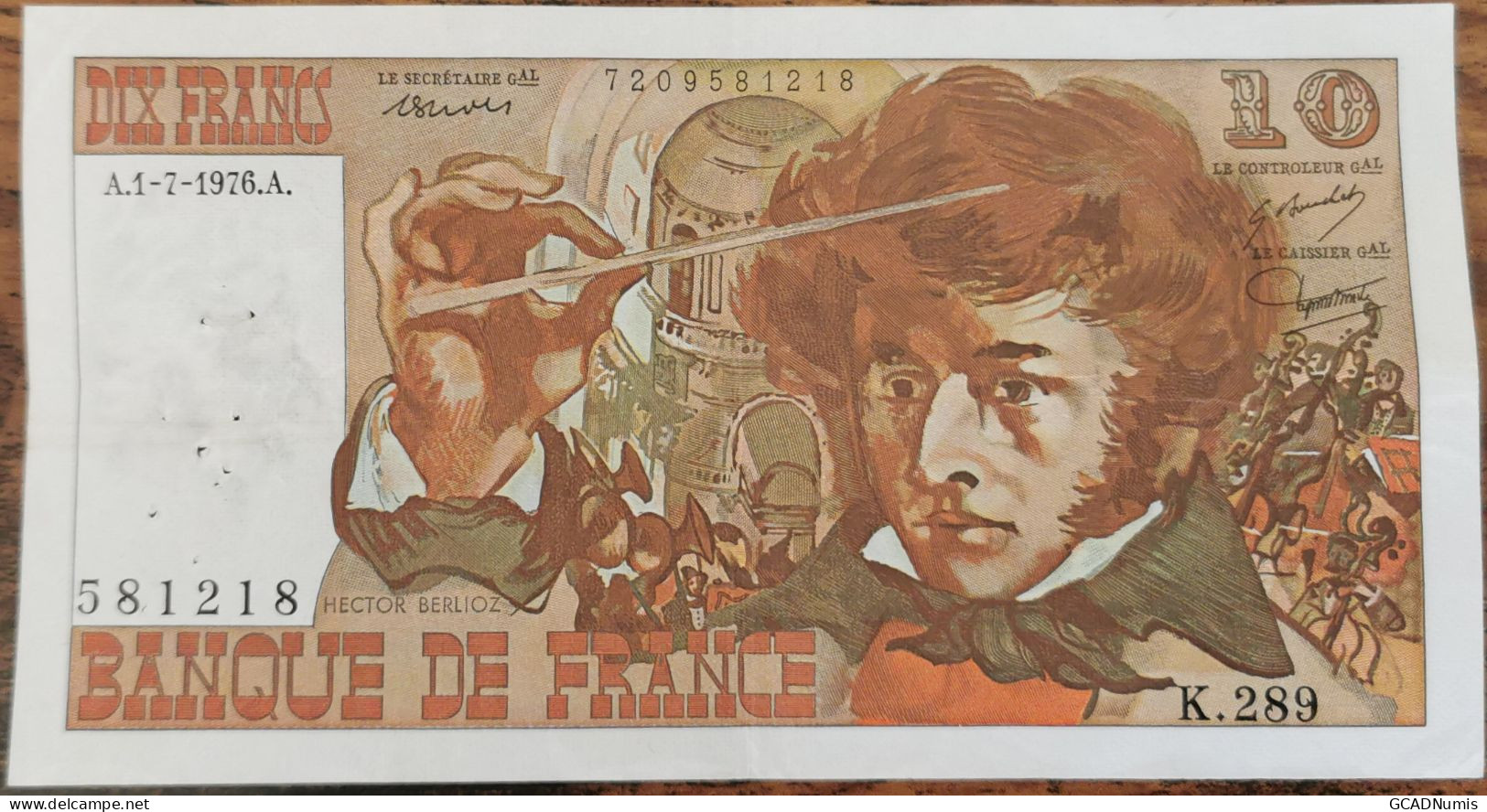 Billet 10 Francs BERLIOZ  1 - 7 - 1976 France K.289 - 10 F 1972-1978 ''Berlioz''