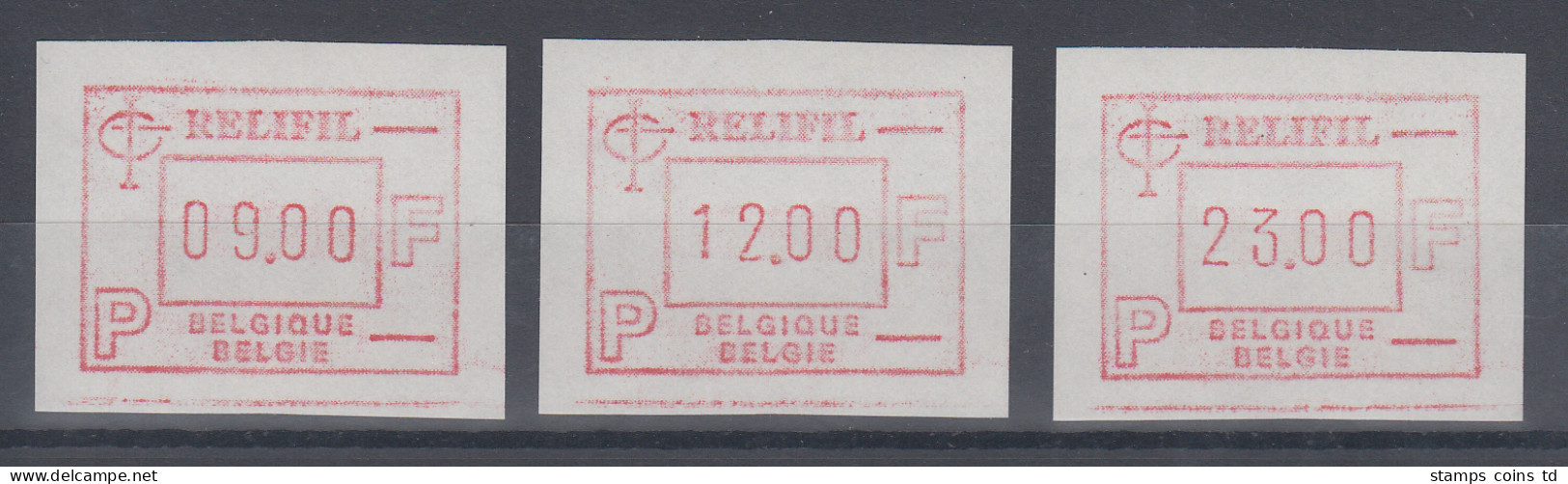 Belgien FRAMA-Sonder-ATM RELIFIL Satz 9-12-23 ** Mit Unterstrich  - Other & Unclassified