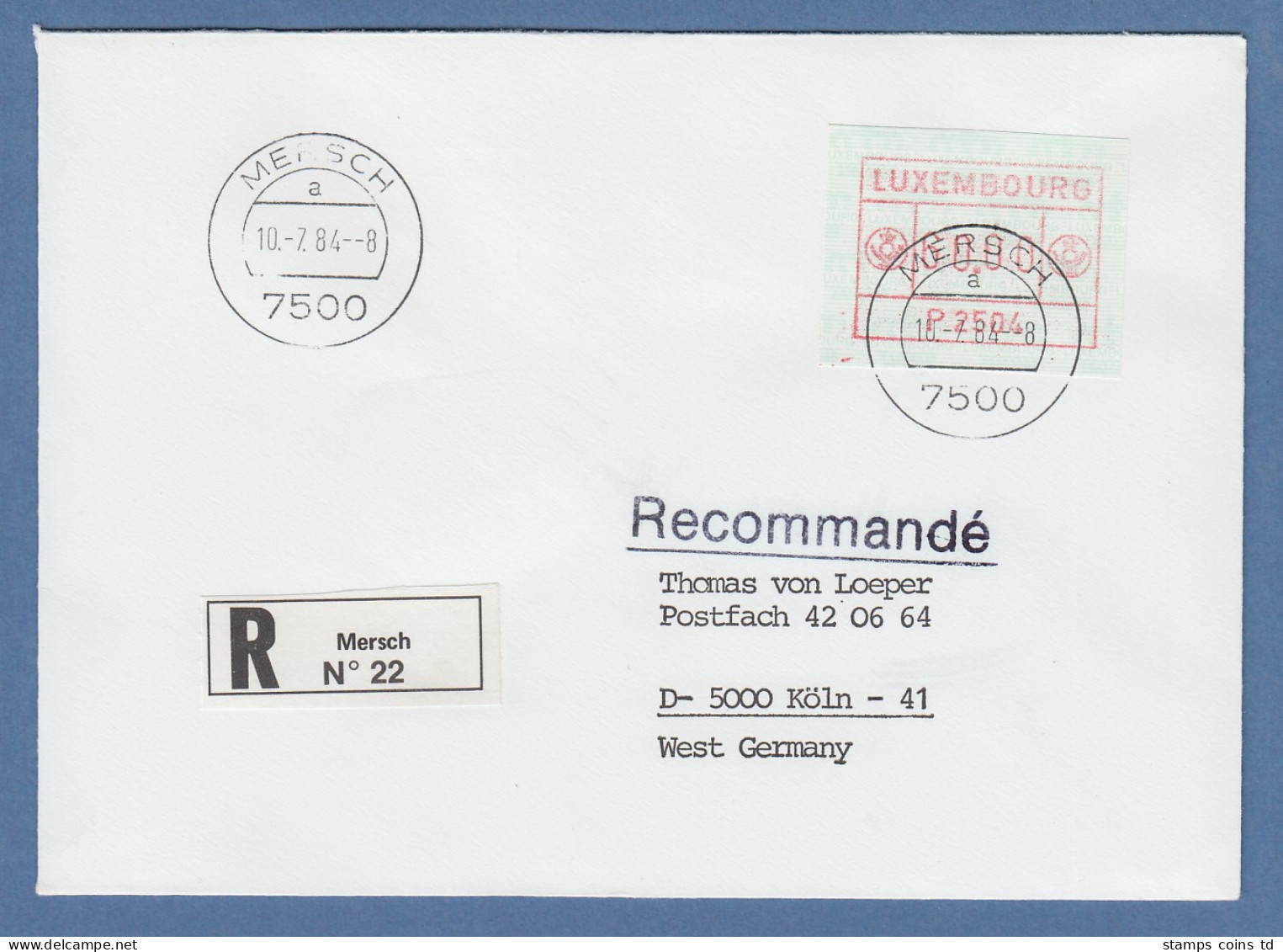 Luxemburg ATM P2504 Hoher Wert 60,00 Auf R-FDC Mit O MERSCH 10.7.84 - Vignettes D'affranchissement