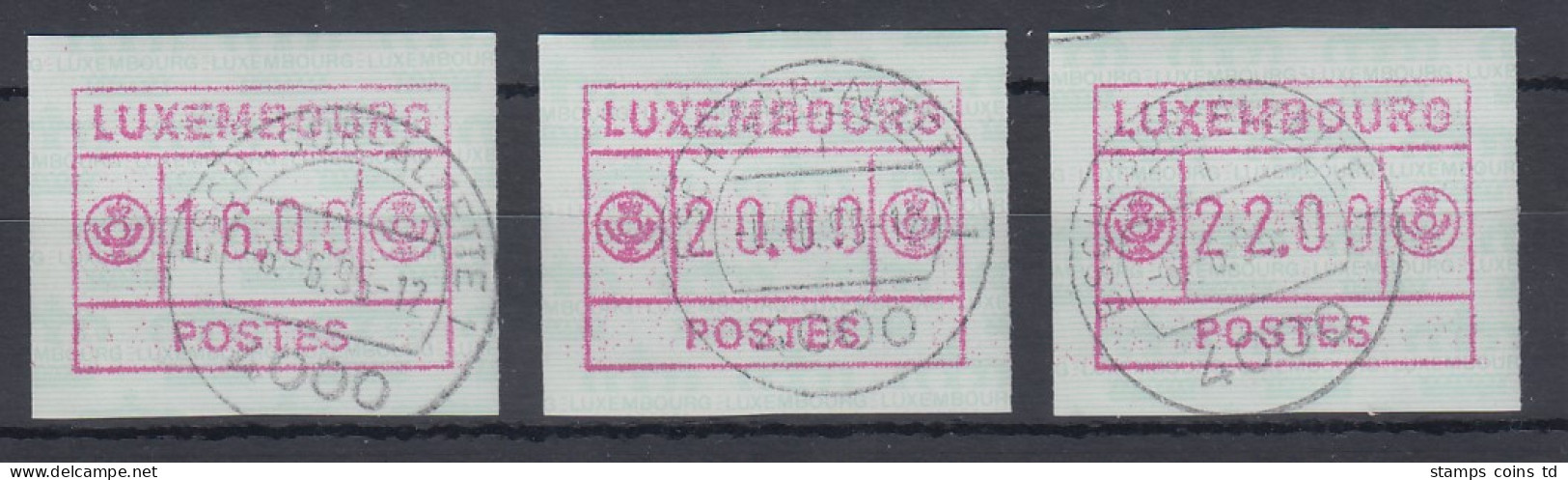 Luxemburg ATM Kleines POSTES Mi.-Nr. 2 Satz 16-20-22 O ESCH-SUR-ALZETTE 6.6.95 - Vignettes D'affranchissement