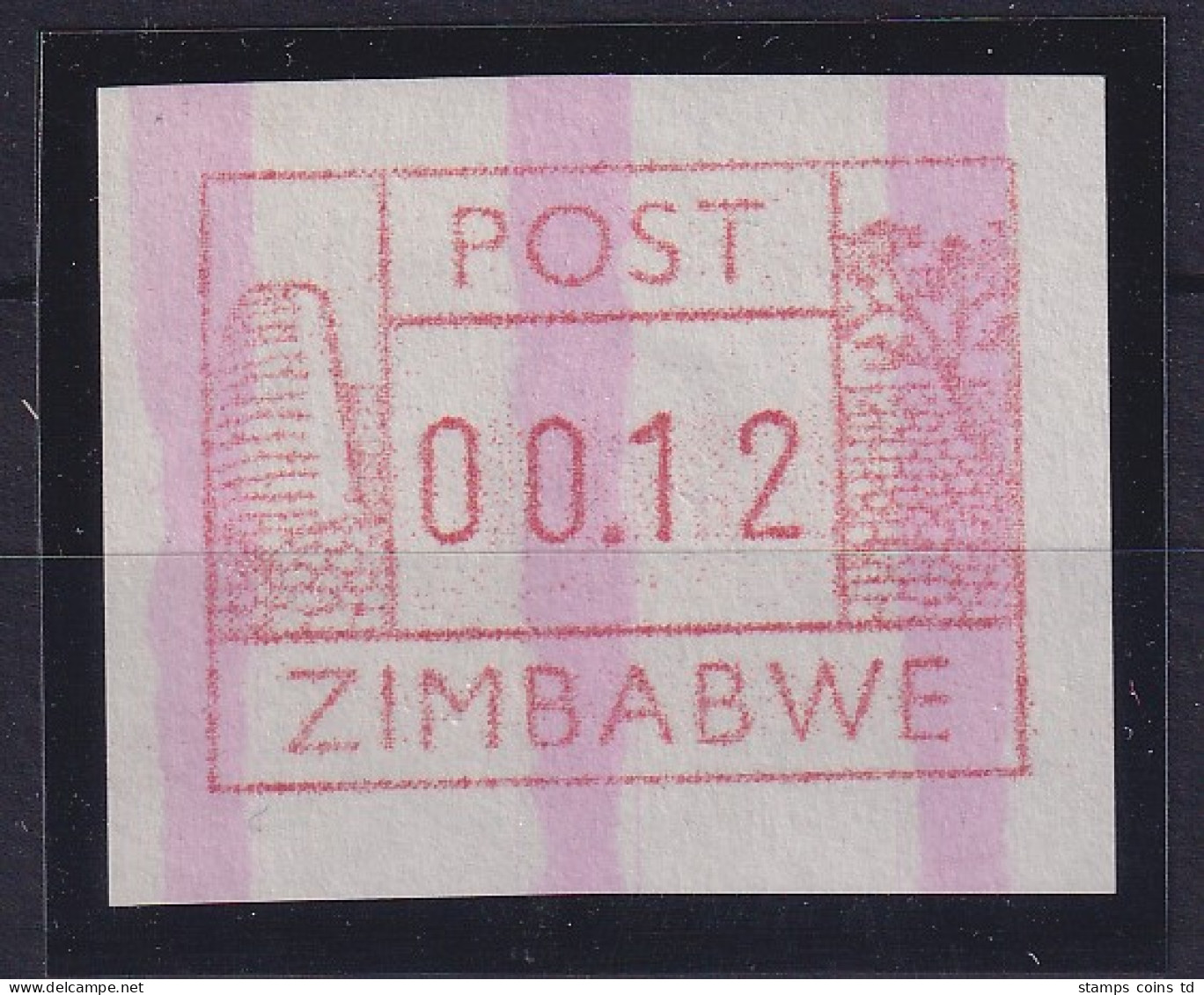 Simbabwe FRAMA-ATM Mit ENDSTREIFEN, Wert 00.12 **   SELTEN !  - Zimbabwe (1980-...)