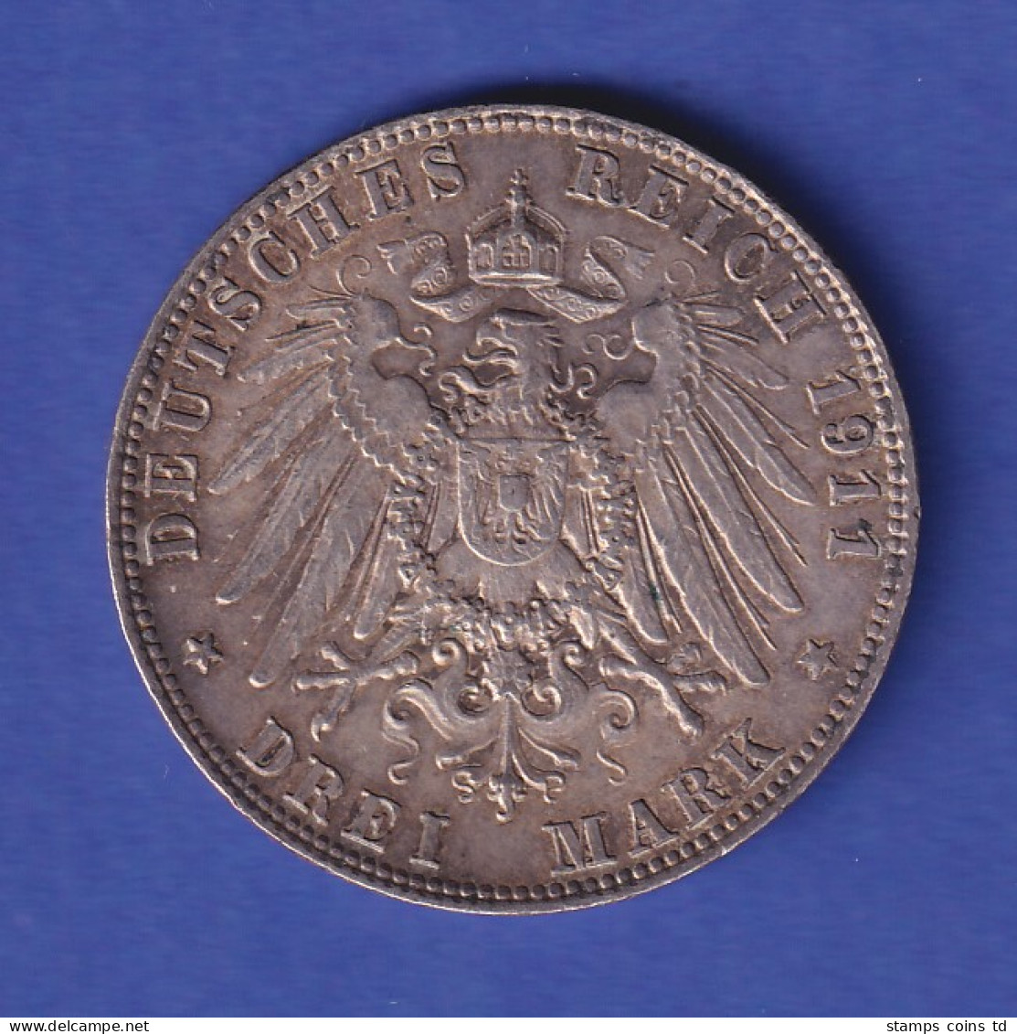 Bayern Silbermünze 3 Mark Prinzregent Luitpold, 1911 D - Otros & Sin Clasificación