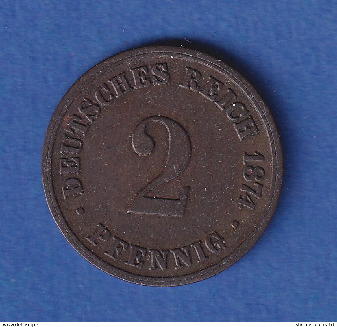 Deutsches Reich Kursmünze 2 Pfennig 1874 B Ss - Autres & Non Classés